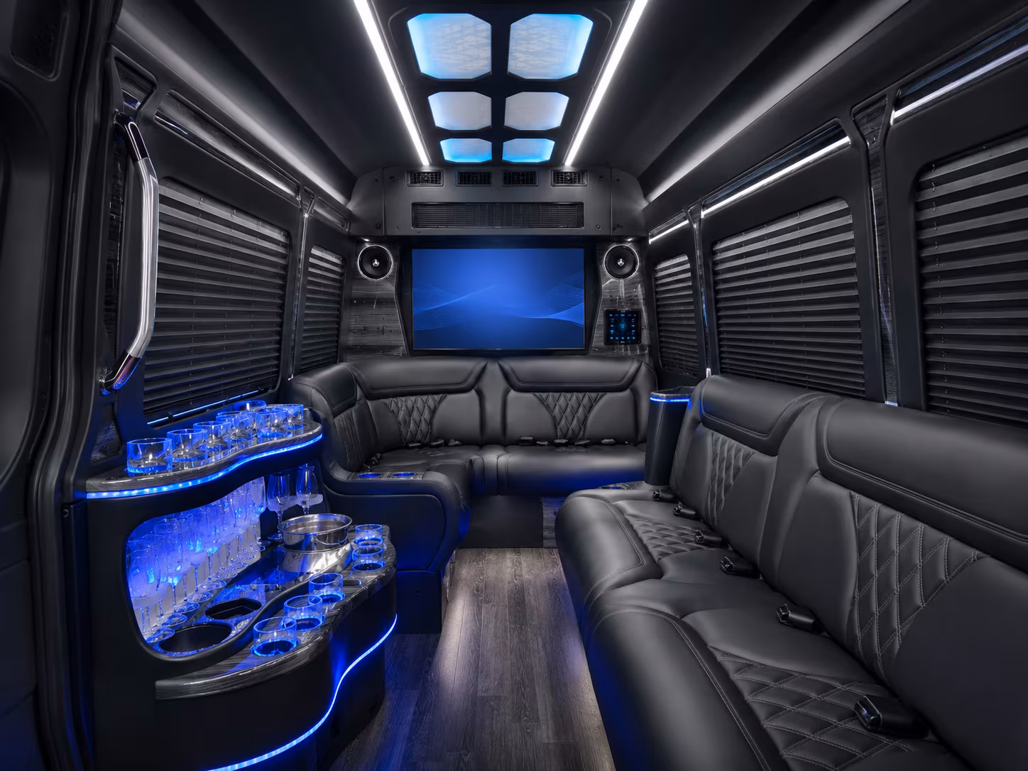 Colorado Springs School Event Transportation party bus exterior