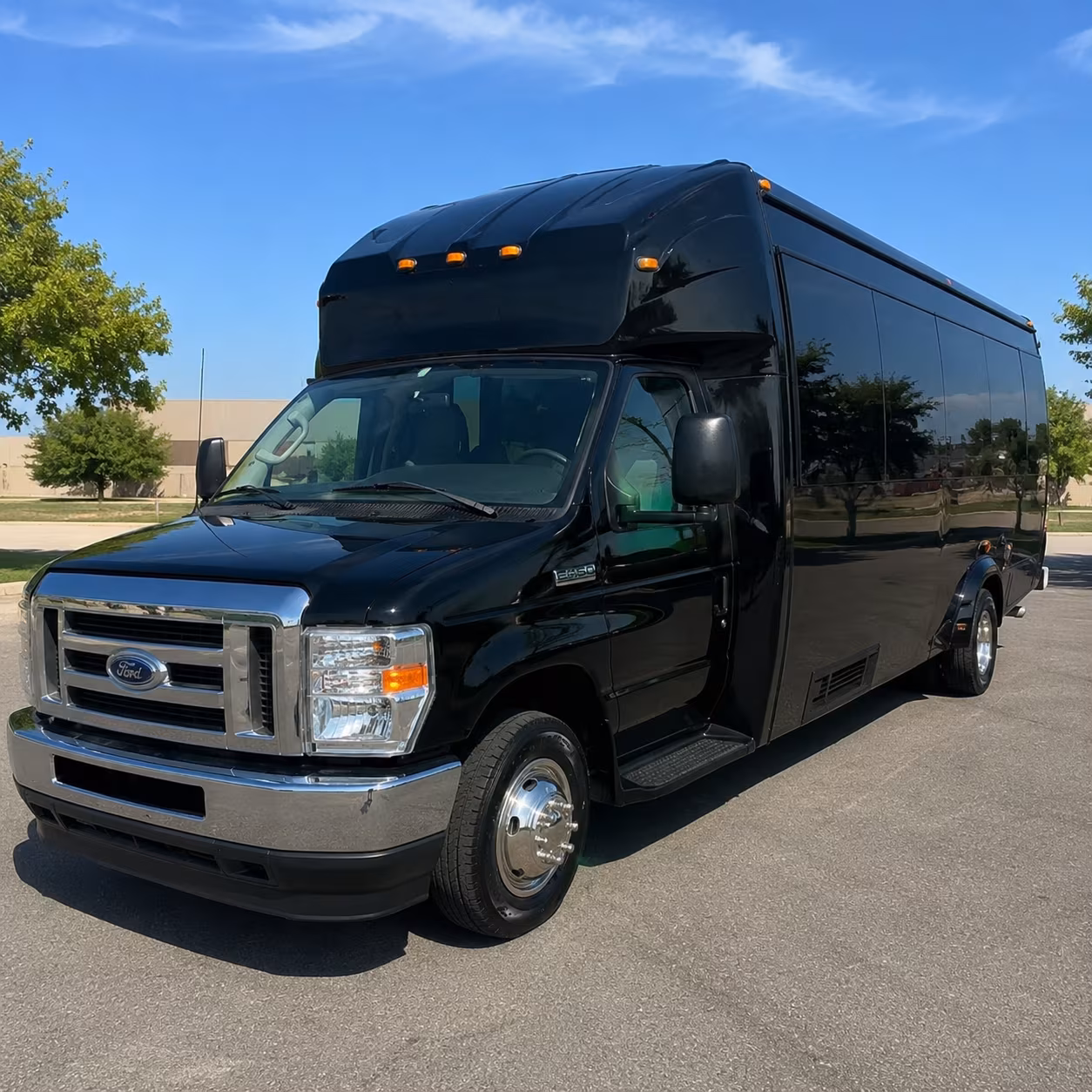 Colorado Springs Sporting Event Transportation party bus exterior