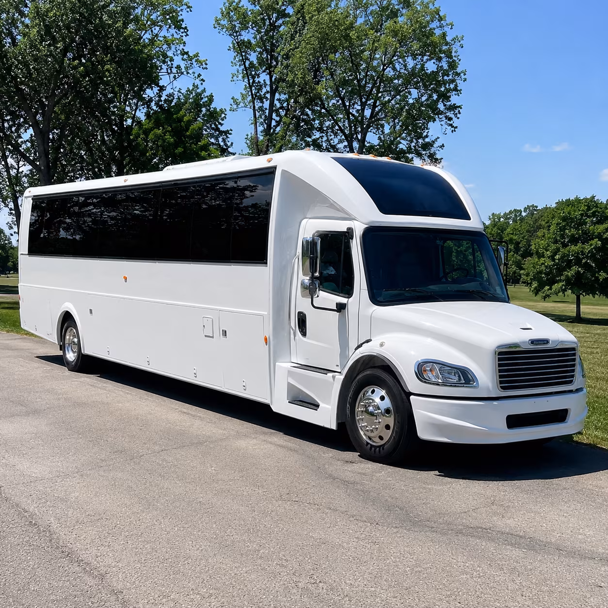 Colorado Springs Sporting Event Transportation party bus exterior