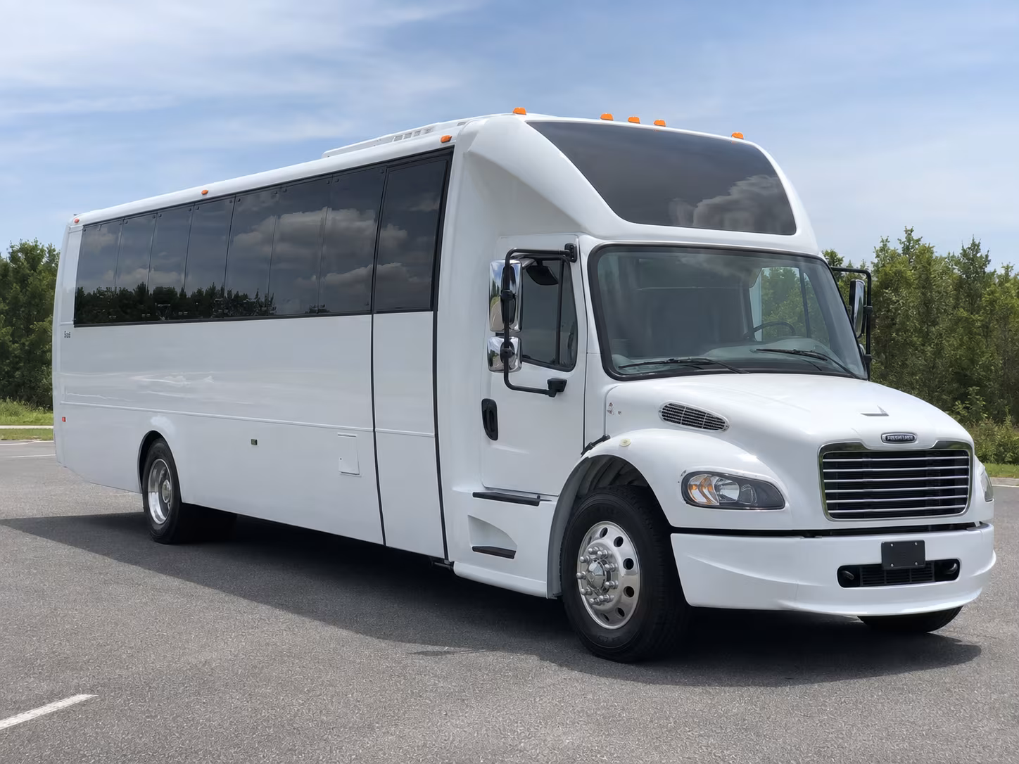 Colorado Springs Sporting Event Transportation party bus exterior