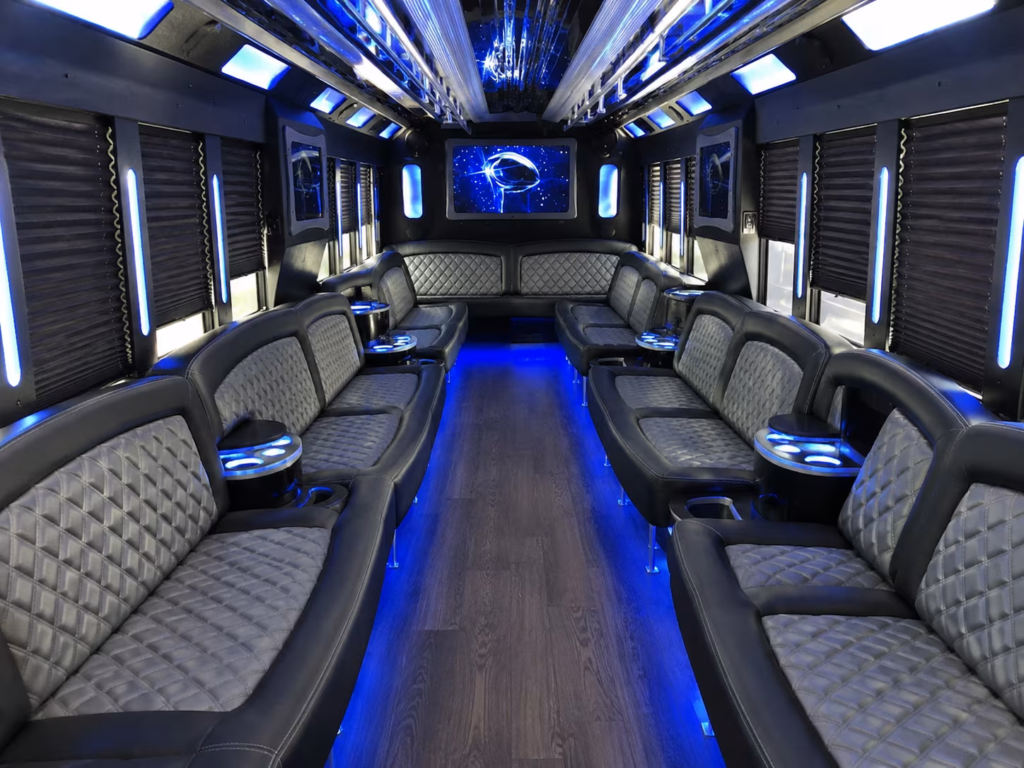 Colorado Springs Sporting Event Transportation party bus interior
