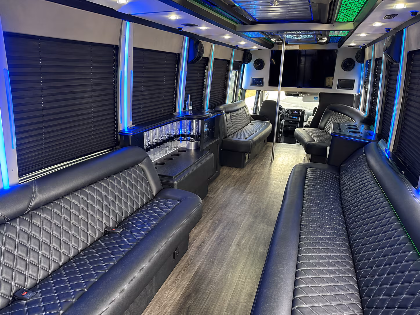 Colorado Springs Wedding Transportation party bus exterior