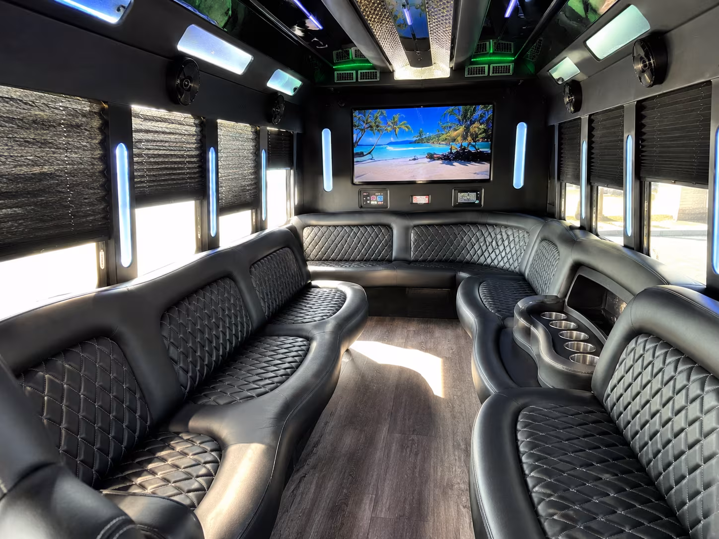 Colorado Springs Wedding Transportation party bus exterior