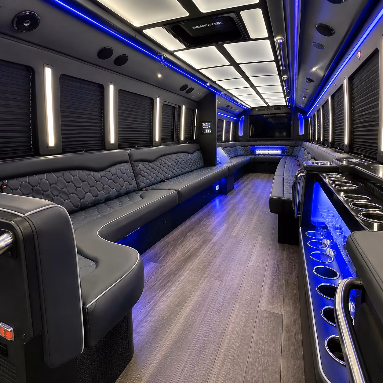 Colorado Springs Winery Tour & Pub Crawl Transportation party bus interior