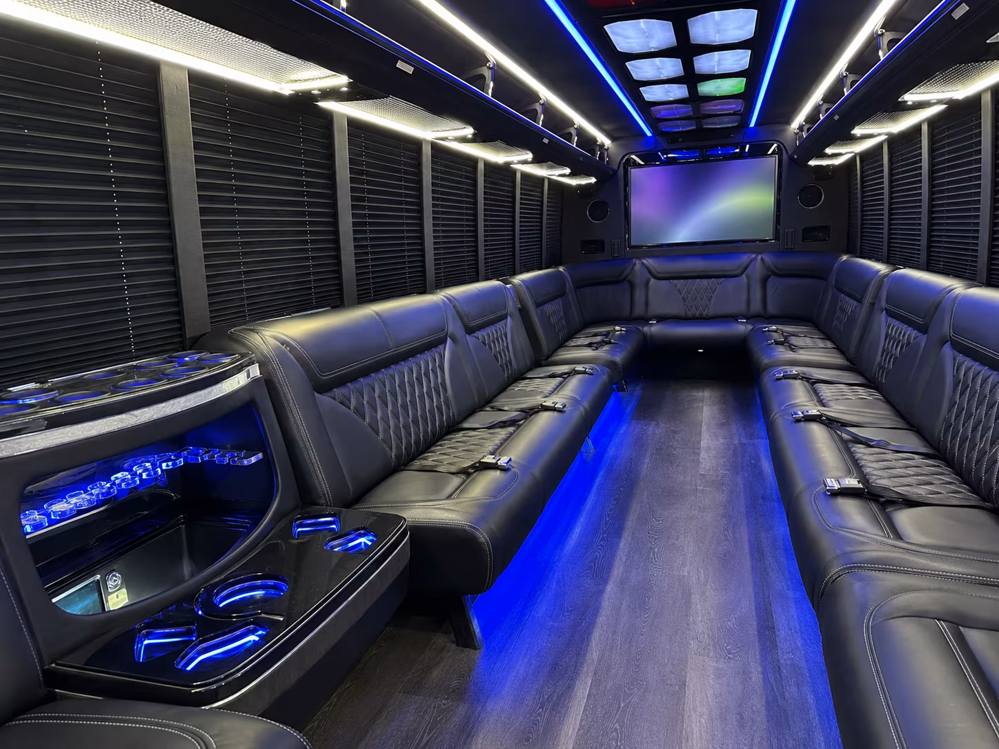 Colorado Springs Winery Tour & Pub Crawl Transportation party bus interior
